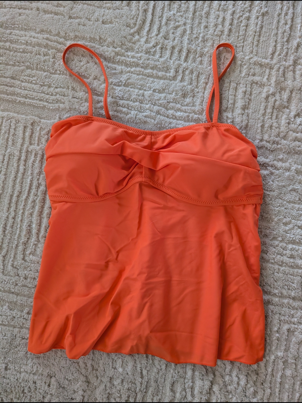 Women’s Tangerine Tankini Top — Sleeveless Swim Tank